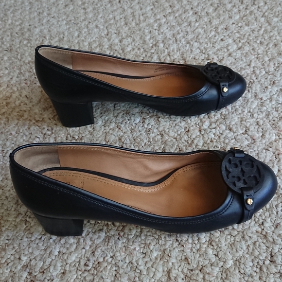 Tory Burch Mini Miller Logo Pump Heels - Black Size 7.5 - Picture 7 of 15